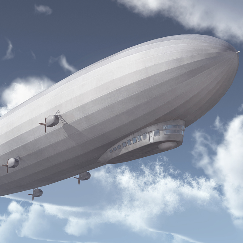 Zeppelin in der Luft  