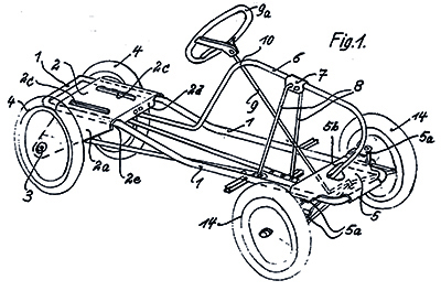 Konstruktionszeichnung eines Kettcars