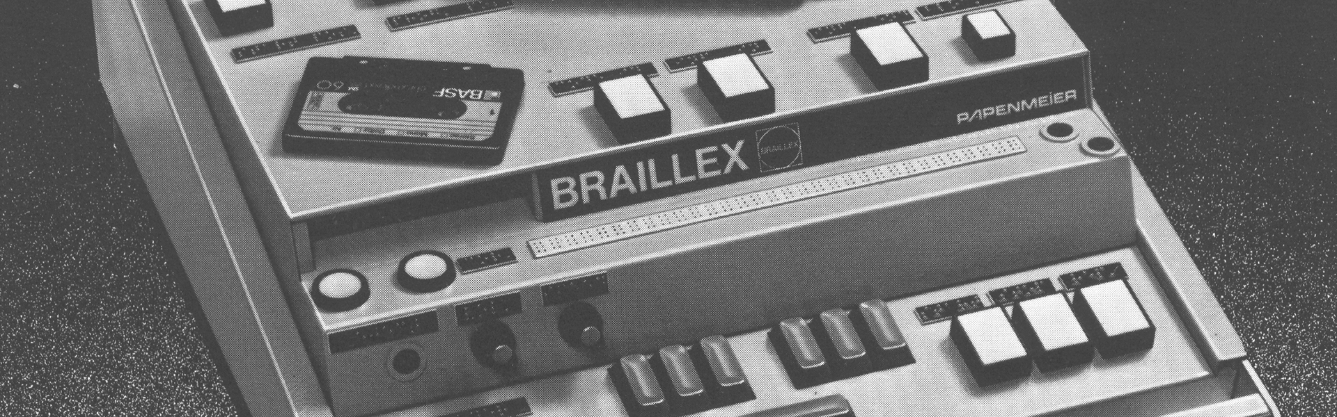 Schwarz-Weiß-Foto einer Braillex