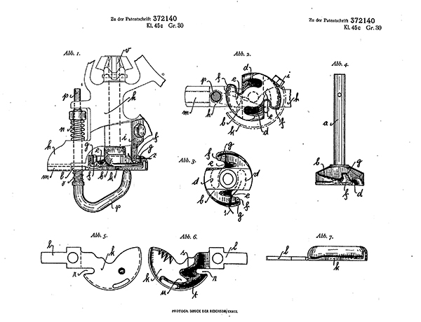 Zeichnung des Knoters aus der Patentschrift von 1923