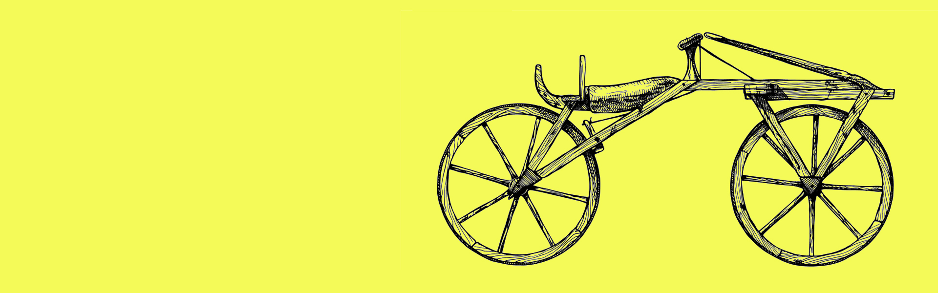 Gezeichnete Illustration des ersten Zweirads
