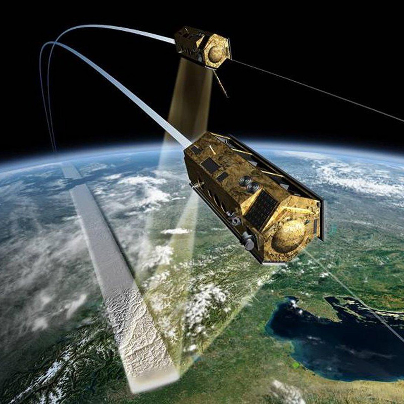 Satelliten kreisen um die Erde  